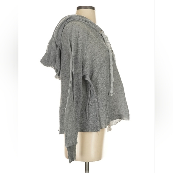 Wildfox Gray Lace-Up Hoodie Top – Size S - Picture 4 of 6